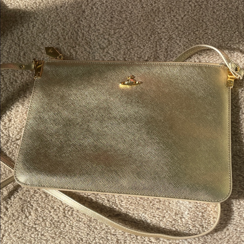 Vivienne Westwood Shimmering Gold Crossbody Bag